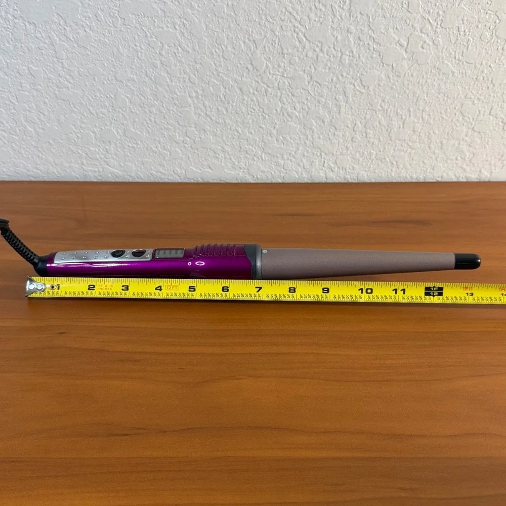 New Conair InfinitiPro Titanium Ceramic Clipless Curling Wand Purple CD123
